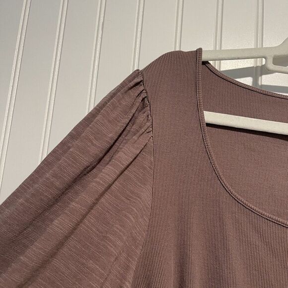 Sanctuary Catch The Sun Puff Sleeve Top Ribbed Square Neckline Plus Size 3X - Picture 3 of 6